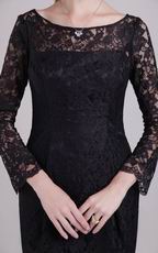 Black Scoop Neck Long Lace Sleeves Short Prom Dress Online