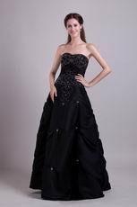 Strapless Floor-length Black Night Party Dress