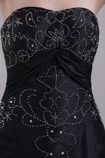 Strapless Floor-length Black Night Party Dress