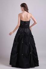 Strapless Floor-length Black Night Party Dress