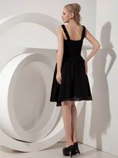 Scoop Black Chiffon Short Dress To Bridal Mother Wear