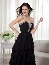 Black High-low Skirt Prom Dress Wear To 2014 Prom Cheap Sale