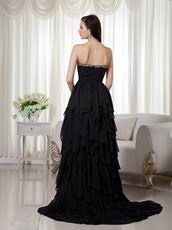 Black High-low Skirt Prom Dress Wear To 2014 Prom Cheap Sale