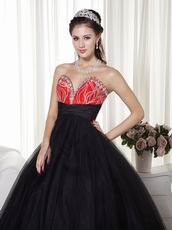 Black Tulle Floor Length Dress For Evening Celebrity