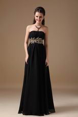 Best Black Chiffon Long Bridesmaid Dress For Juniors Wear