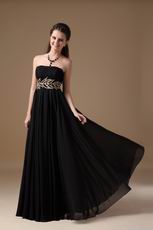 Best Black Chiffon Long Bridesmaid Dress For Juniors Wear