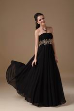 Best Black Chiffon Long Bridesmaid Dress For Juniors Wear