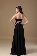 Best Black Chiffon Long Bridesmaid Dress For Juniors Wear