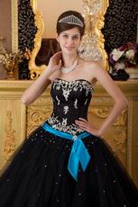 Cheap Black Tulle Skirt Dress For Girls Quinceanra Party