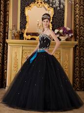 Cheap Black Tulle Skirt Dress For Girls Quinceanra Party