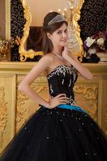 Cheap Black Tulle Skirt Dress For Girls Quinceanra Party