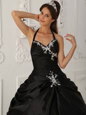 Black Halter Ball Skirt Quinceanera Young Women Wear