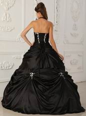 Black Halter Ball Skirt Quinceanera Young Women Wear