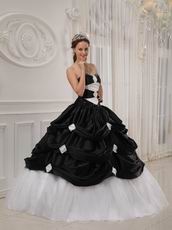 Pretty Sweetheart Black And White A-line Skirt Quinceanera Gown