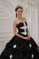 Pretty Sweetheart Black And White A-line Skirt Quinceanera Gown