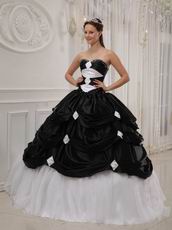 Pretty Sweetheart Black And White A-line Skirt Quinceanera Gown