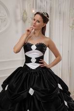 Pretty Sweetheart Black And White A-line Skirt Quinceanera Gown