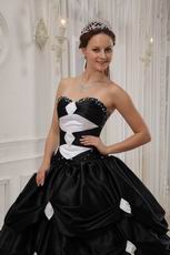 Pretty Sweetheart Black And White A-line Skirt Quinceanera Gown