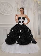 Pretty Sweetheart Black And White A-line Skirt Quinceanera Gown