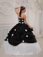 Pretty Sweetheart Black And White A-line Skirt Quinceanera Gown