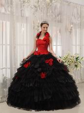 Detachable Halter Straps Quinceanera Dress With Handmade Flower