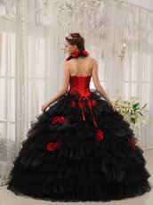 Detachable Halter Straps Quinceanera Dress With Handmade Flower