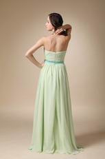 Long Chiffon Apple Green Dress For Bridesmaid Wear 2014