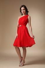 One Shoulder Short Bridesmaid Dress For 2014 Wedding