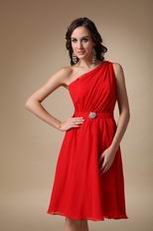 One Shoulder Short Bridesmaid Dress For 2014 Wedding