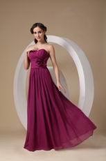 Ruby Chiffon Beach Bridesmaid Dresses For 2014 Wedding