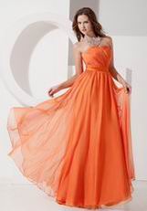 Sun Orange Chiffon Designer Bridesmaid Dresses 2014