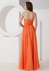 Sun Orange Chiffon Designer Bridesmaid Dresses 2014