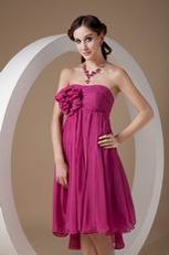 Ruby Bridesmaid Dress With Hand Made Flowers Under $100