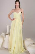 Sweetheart Neckline Daffodil Chiffon Bridesmaid Dress Discount