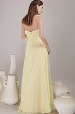 Sweetheart Neckline Daffodil Chiffon Bridesmaid Dress Discount