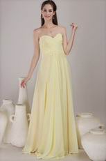 Sweetheart Neckline Daffodil Chiffon Bridesmaid Dress Discount