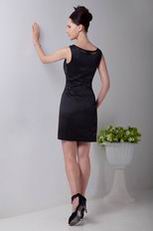 Simple Jewel Black Short Bridesmaid For Girls Wear