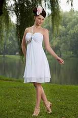 Cute Girls Wear One Shoulder White Bridesmaid Dresses