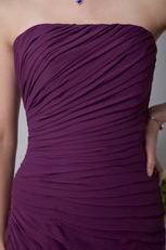 Pretty Strapless Wedding Party Bridesmaid Dress Purple