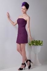 Pretty Strapless Wedding Party Bridesmaid Dress Purple