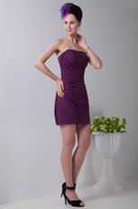 Pretty Strapless Wedding Party Bridesmaid Dress Purple