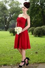 Custom Vintage Wine Red Bridesmaid Wedding Wear