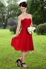 Custom Vintage Wine Red Bridesmaid Wedding Wear