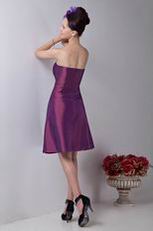 Strapless Plum Taffeta Vintage Bridesmaid Dresses