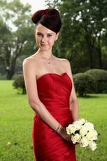 Sweetheart Wine Red Junior Short Wedding Bridesmaid Dress