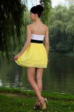 Cute White And Yellow Prom Bridesmaid Dress Under 100