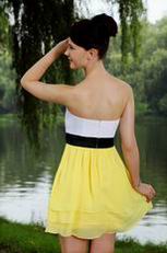 Cute White And Yellow Prom Bridesmaid Dress Under 100