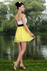 Cute White And Yellow Prom Bridesmaid Dress Under 100