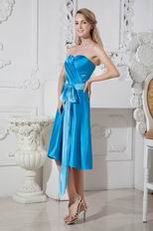 Sweetheart Teal Knee Length Bridesmaid Dress With Belt