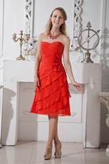 Sexy Red Layers Skirt Dress To Wear For Bridesmaid